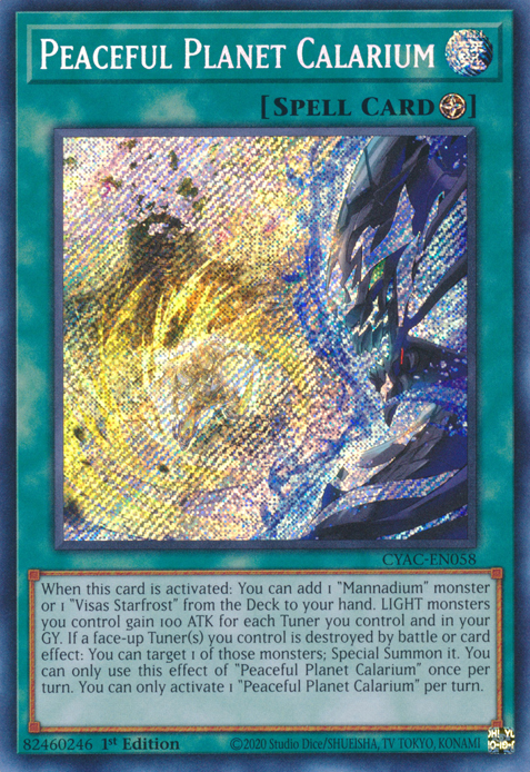 Peaceful Planet Calarium [CYAC-EN058] Secret Rare | Pegasus Games WI