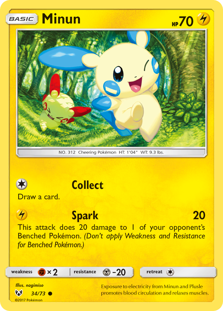 Minun (34/73) [Sun & Moon: Shining Legends] | Pegasus Games WI