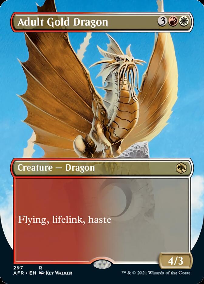 Adult Gold Dragon (Borderless Alternate Art) [Dungeons & Dragons: Adventures in the Forgotten Realms] | Pegasus Games WI