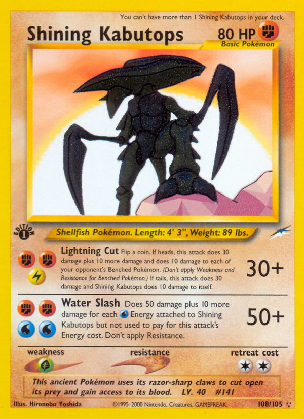 Shining Kabutops (108/105) [Neo Destiny 1st Edition] | Pegasus Games WI