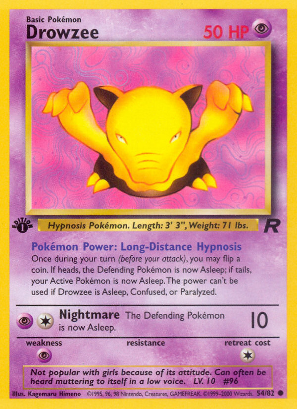 Drowzee (54/82) [Team Rocket 1st Edition] | Pegasus Games WI