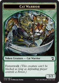 Cat Warrior // Plant Double-Sided Token [Commander 2018 Tokens] | Pegasus Games WI