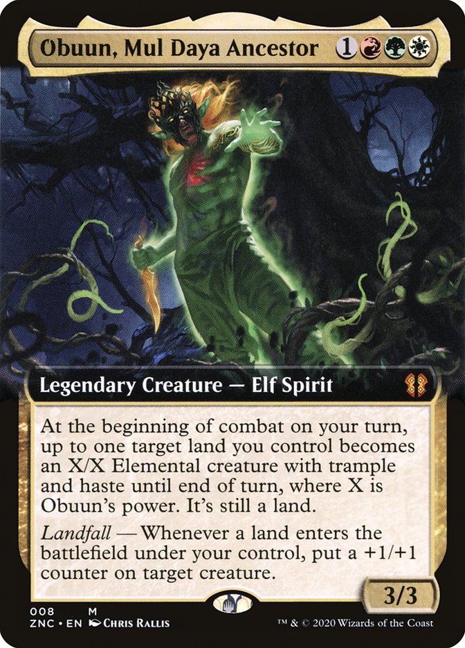 Obuun, Mul Daya Ancestor (Extended Art) [Zendikar Rising Commander] | Pegasus Games WI