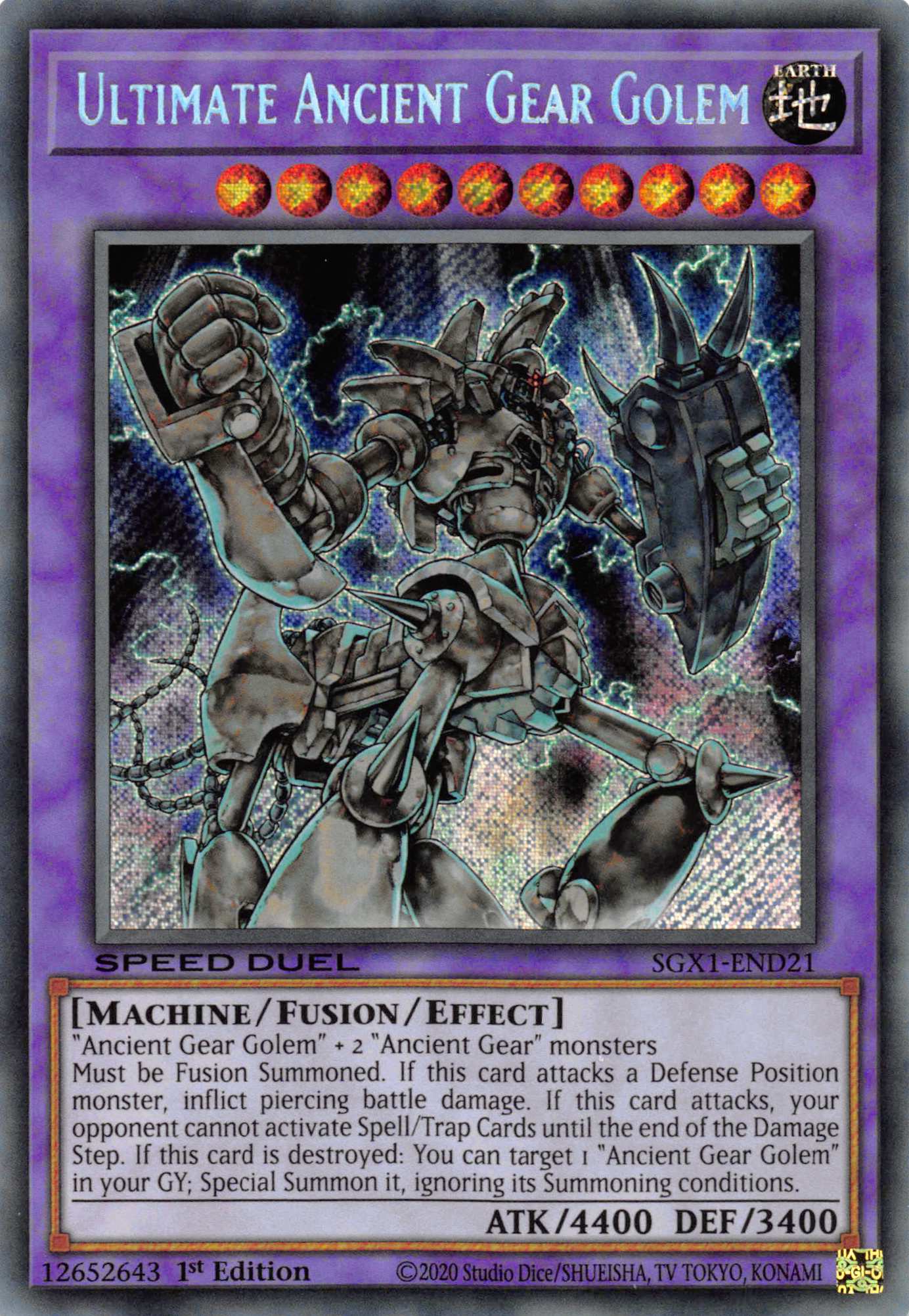 Ultimate Ancient Gear Golem [SGX1-END21] Secret Rare | Pegasus Games WI