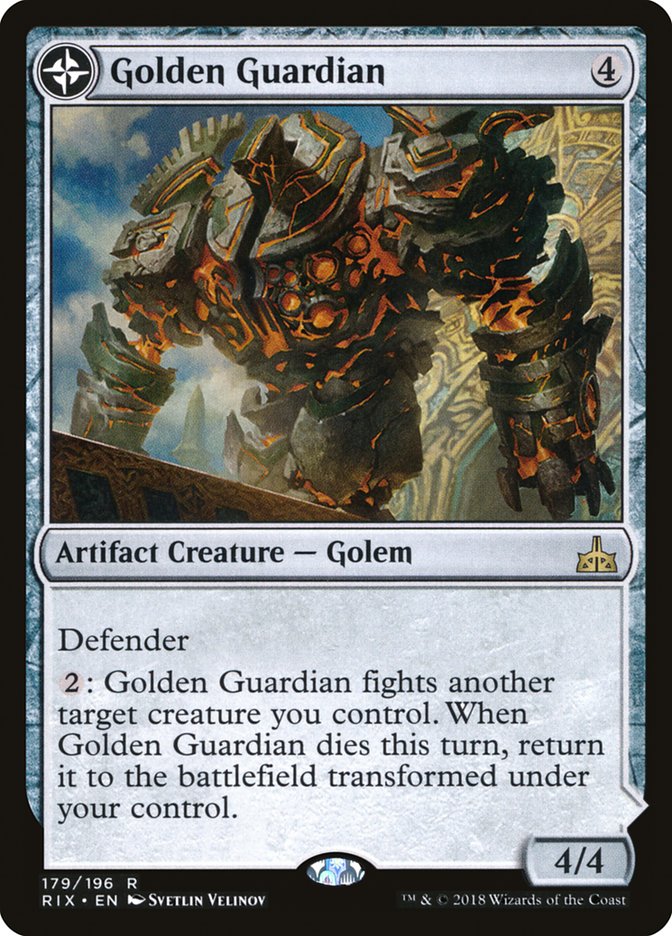 Golden Guardian // Gold-Forge Garrison [Rivals of Ixalan] | Pegasus Games WI