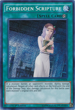 Forbidden Scripture [MP15-EN038] Secret Rare | Pegasus Games WI