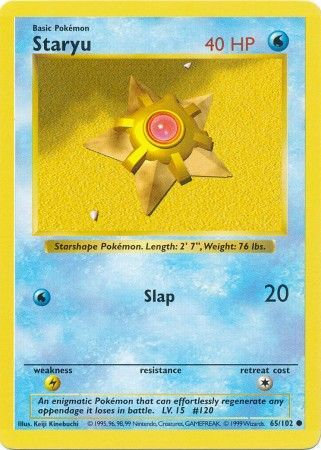 Staryu (65/102) [Base Set Shadowless Unlimited] | Pegasus Games WI