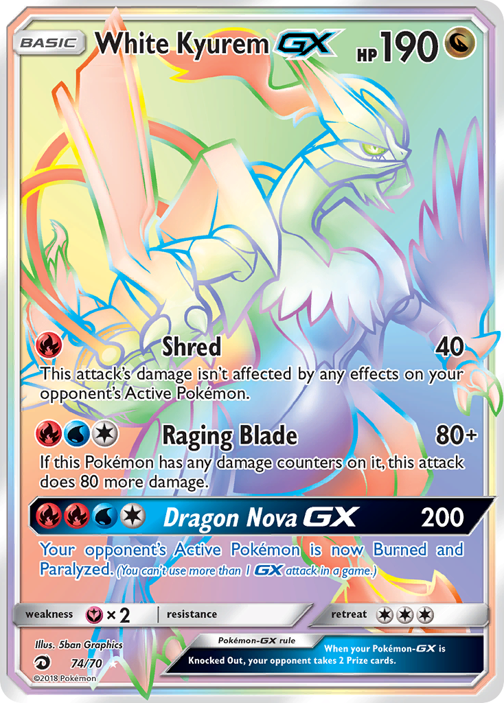 White Kyurem GX (74/70) [Sun & Moon: Dragon Majesty] | Pegasus Games WI