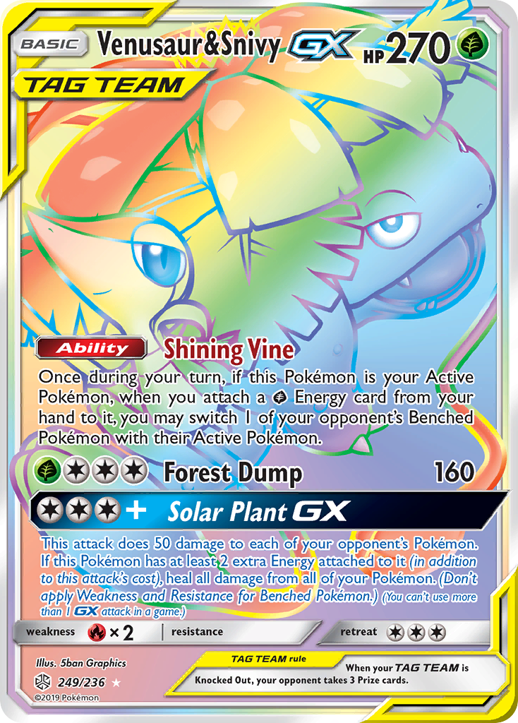 Venusaur & Snivy GX (249/236) [Sun & Moon: Cosmic Eclipse] | Pegasus Games WI