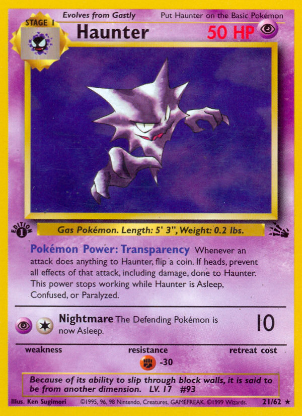 Haunter (21/62) [Fossil 1st Edition] | Pegasus Games WI