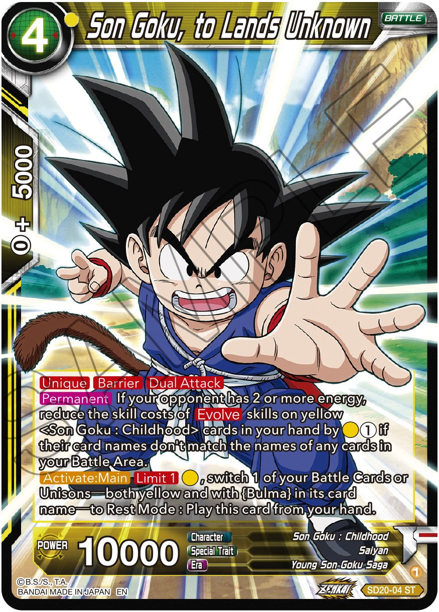 Son Goku, to Lands Unknown (SD20-04) [Dawn of the Z-Legends] | Pegasus Games WI