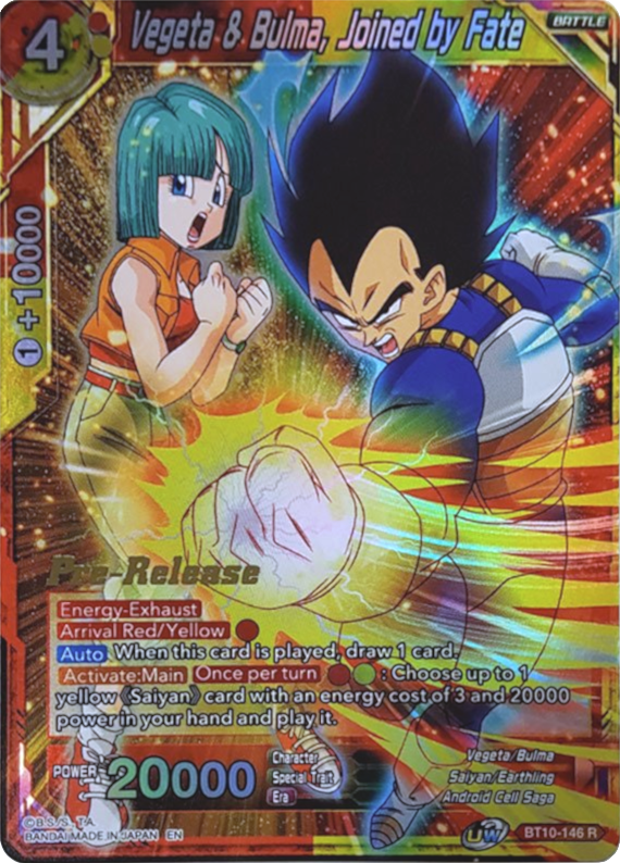 Vegeta & Bulma, Joined by Fate (BT10-146) [Rise of the Unison Warrior Prerelease Promos] | Pegasus Games WI