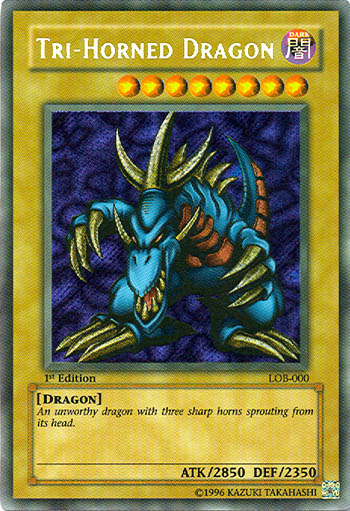 Tri-Horned Dragon [LOB-000] Secret Rare | Pegasus Games WI