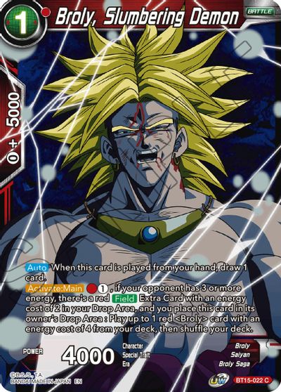 Broly, Slumbering Demon (BT15-022) [Saiyan Showdown] | Pegasus Games WI