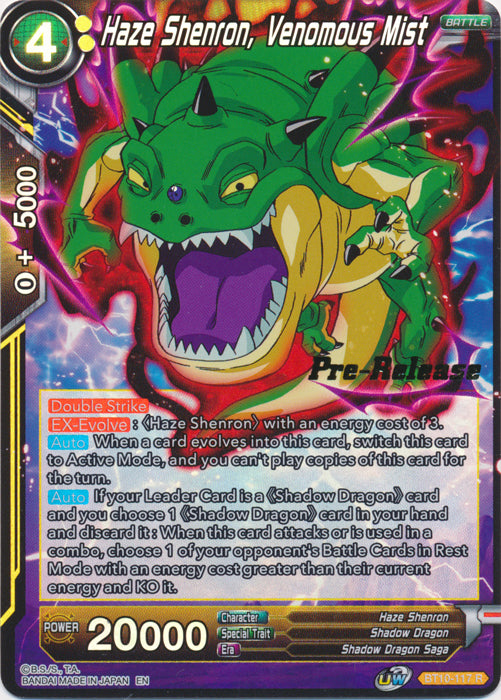 Haze Shenron, Venomous Mist (BT10-117) [Rise of the Unison Warrior Prerelease Promos] | Pegasus Games WI