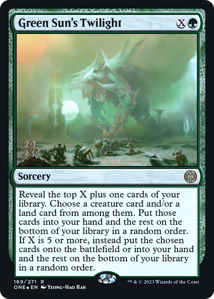 Green Sun's Twilight [Phyrexia: All Will Be One Prerelease Promos] | Pegasus Games WI