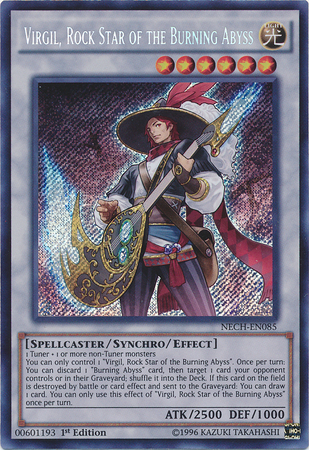 Virgil, Rock Star of the Burning Abyss [NECH-EN085] Secret Rare | Pegasus Games WI