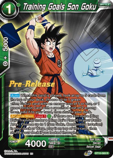 Training Goals Son Goku (BT15-069) [Saiyan Showdown Prerelease Promos] | Pegasus Games WI