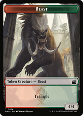 Spirit (0018) // Beast Double-Sided Token [Ravnica Remastered Tokens] | Pegasus Games WI