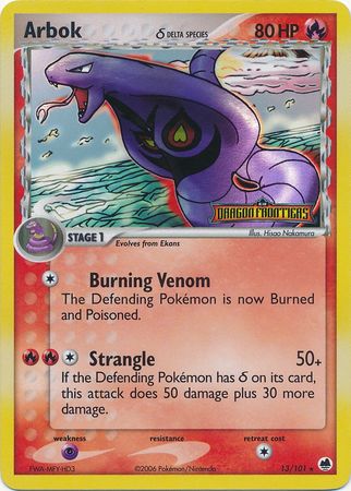 Arbok (13/101) (Delta Species) (Stamped) [EX: Dragon Frontiers] | Pegasus Games WI