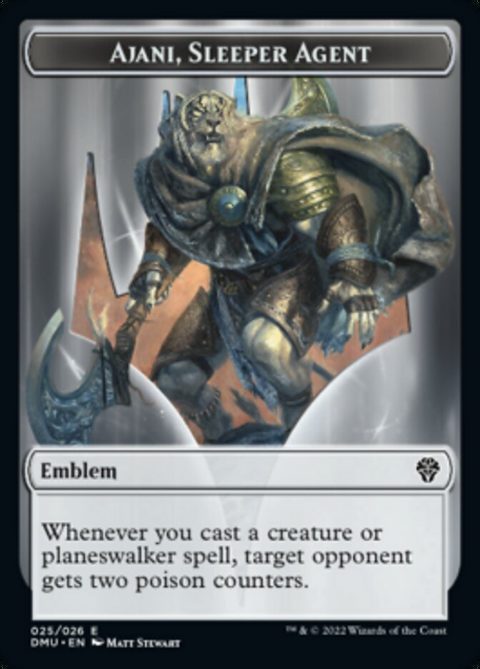 Soldier // Ajani, Sleeper Agent Emblem Double-Sided Token [Dominaria United Tokens] | Pegasus Games WI