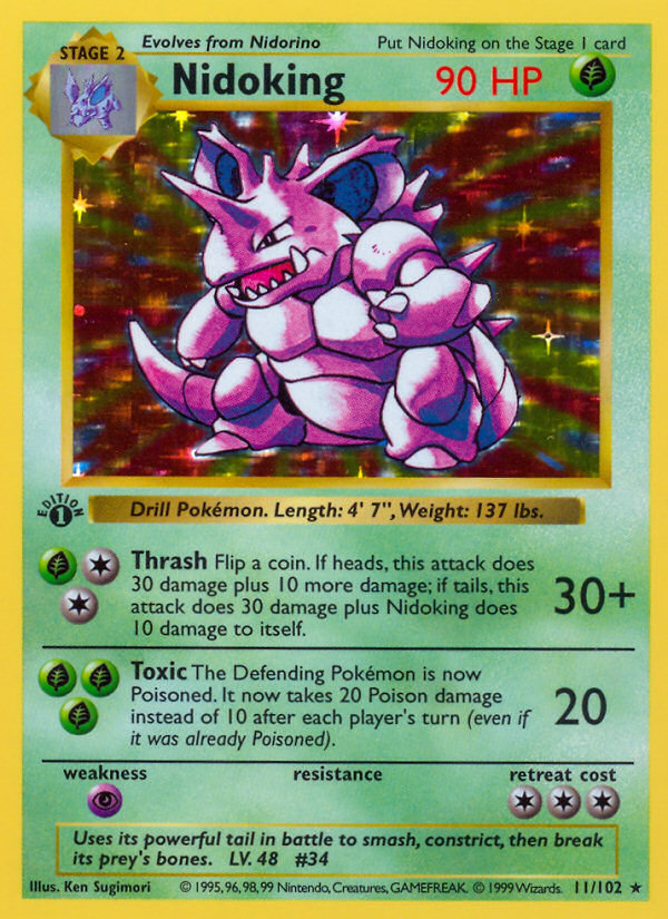 Nidoking (11/102) (Shadowless) [Base Set 1st Edition] | Pegasus Games WI