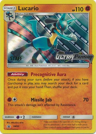 Lucario (SM95) (Staff Prerelease Promo) [Sun & Moon: Black Star Promos] | Pegasus Games WI