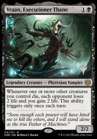 Vraan, Executioner Thane (Promo Pack) [Phyrexia: All Will Be One Promos] | Pegasus Games WI