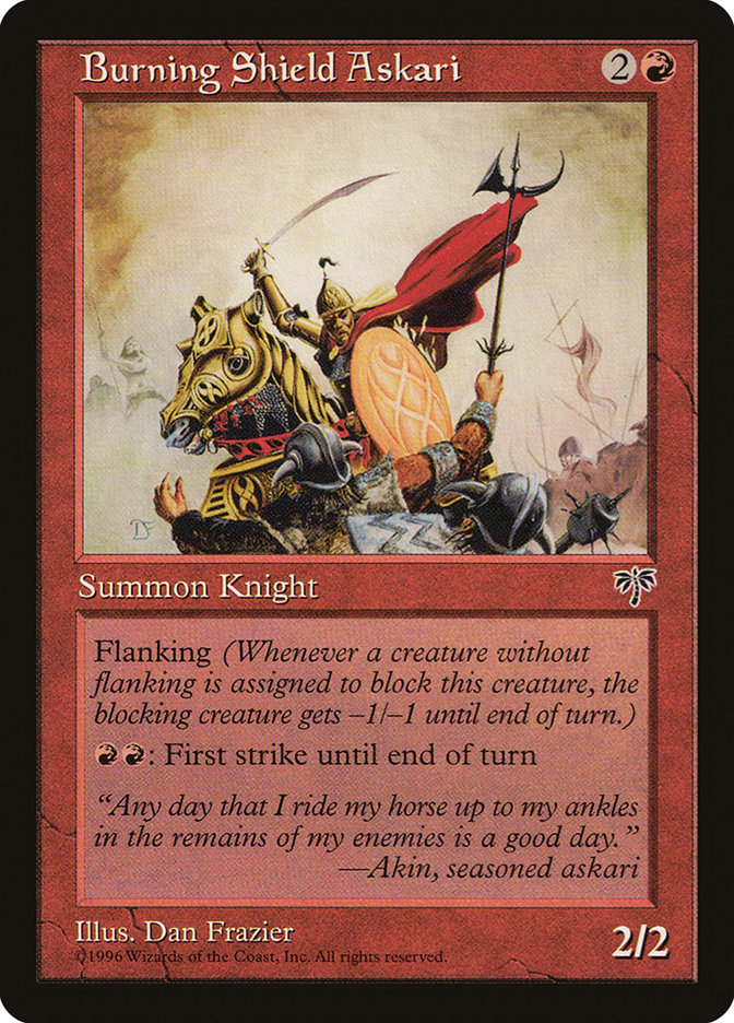 Burning Shield Askari [Mirage] | Pegasus Games WI