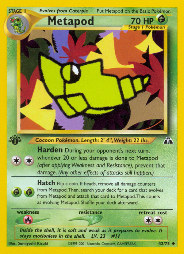 Metapod (42/75) [Neo Discovery 1st Edition] | Pegasus Games WI
