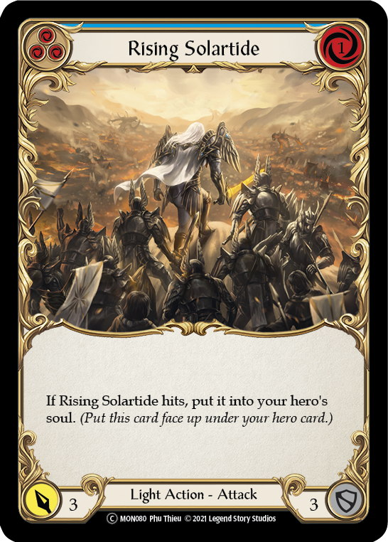 Rising Solartide (Blue) (Rainbow Foil) [U-MON080-RF] Unlimited Rainbow Foil | Pegasus Games WI