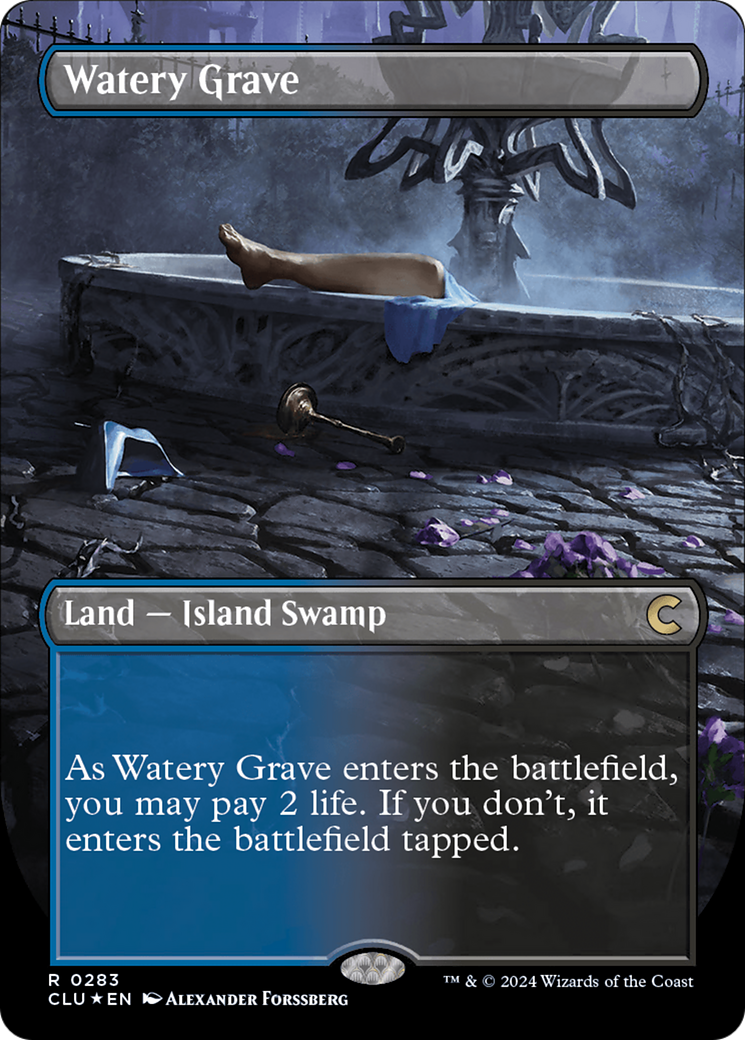 Watery Grave (Borderless) [Ravnica: Clue Edition] | Pegasus Games WI