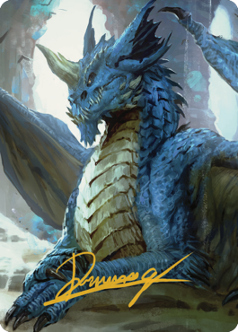 Young Blue Dragon Art Card (Gold-Stamped Signature) [Commander Legends: Battle for Baldur's Gate Art Series] | Pegasus Games WI