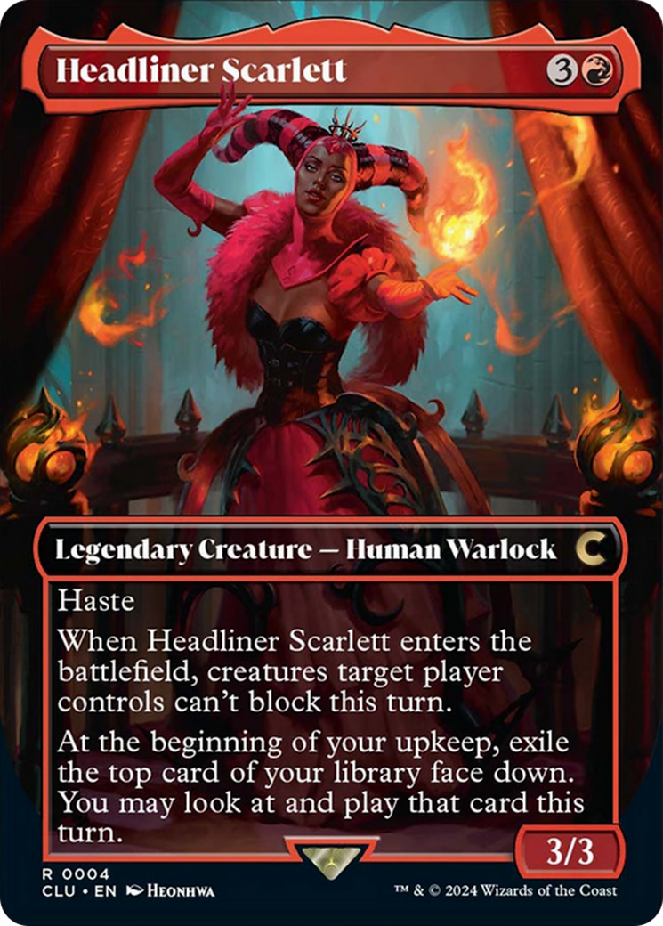 Headliner Scarlett (Borderless) [Ravnica: Clue Edition] | Pegasus Games WI