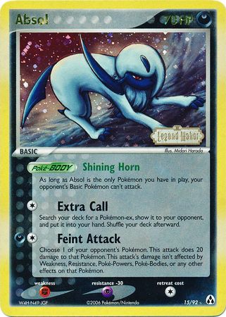 Absol (15/92) (Stamped) [EX: Legend Maker] | Pegasus Games WI