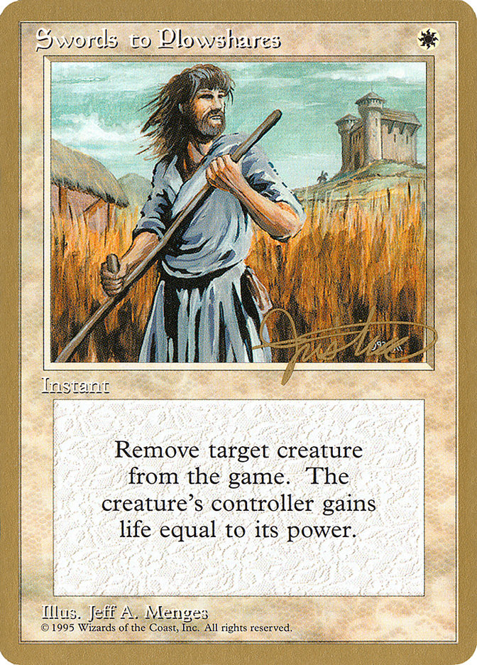 Swords to Plowshares (Mark Justice) [Pro Tour Collector Set] | Pegasus Games WI