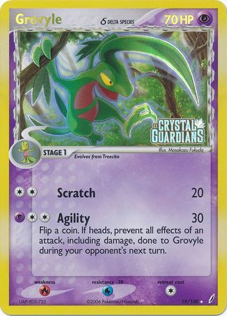Grovyle (19/100) (Delta Species) (Stamped) [EX: Crystal Guardians] | Pegasus Games WI