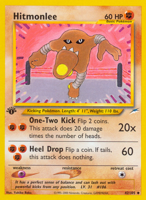 Hitmonlee (42/105) [Neo Destiny 1st Edition] | Pegasus Games WI