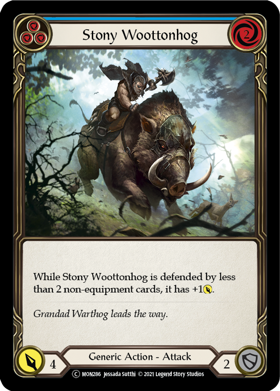 Stony Woottonhog (Blue) [U-MON286-RF] Unlimited Rainbow Foil | Pegasus Games WI