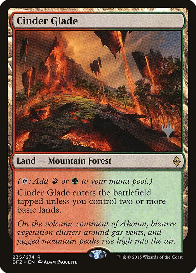 Cinder Glade (Promo Pack) [Battle for Zendikar Promos] | Pegasus Games WI