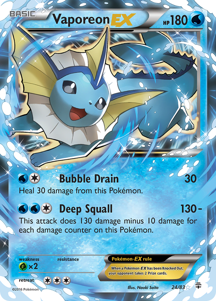 Vaporeon EX (24/83) [XY: Generations] | Pegasus Games WI