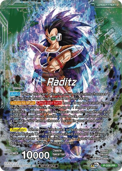 Raditz // Raditz, Brotherly Revival (Gold Stamped) (P-338) [Saiyan Showdown Prerelease Promos] | Pegasus Games WI