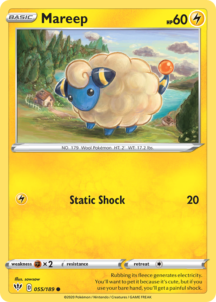 Mareep (055/189) [Sword & Shield: Darkness Ablaze] | Pegasus Games WI