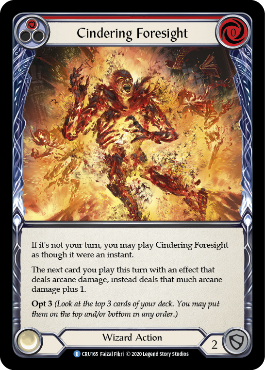Cindering Foresight (Red) [CRU165] 1st Edition Rainbow Foil | Pegasus Games WI