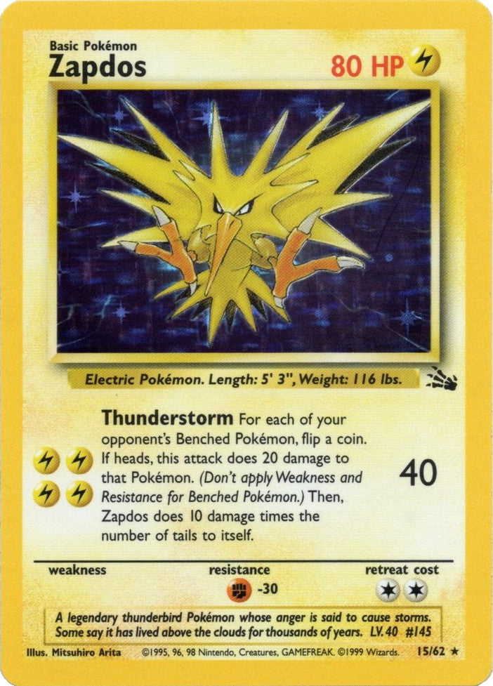 Zapdos (15/62) [Fossil Unlimited] | Pegasus Games WI