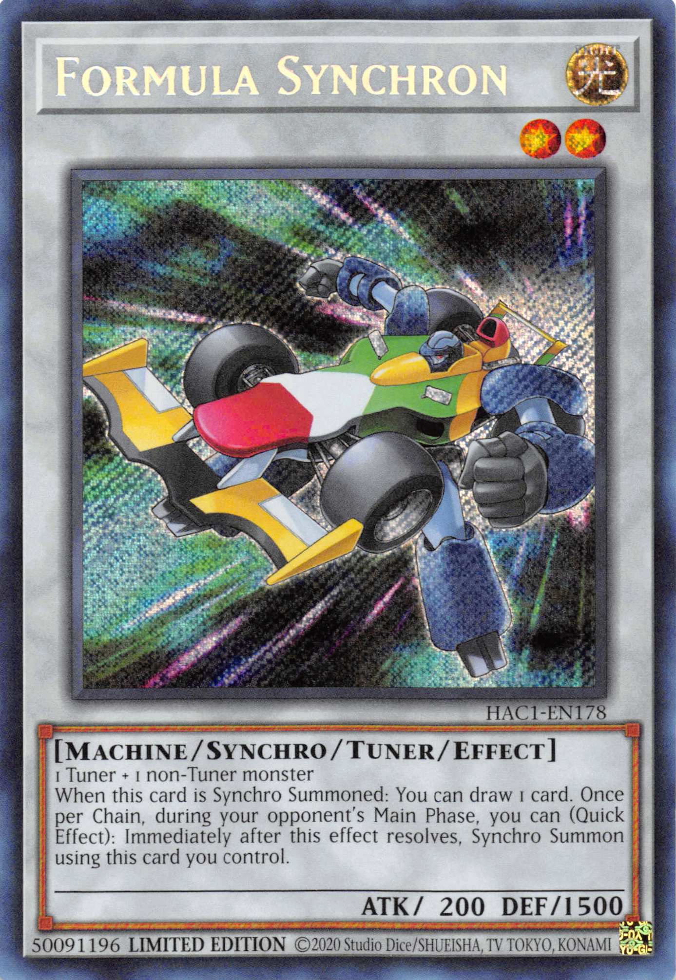 Formula Synchron [HAC1-EN178] Secret Rare | Pegasus Games WI