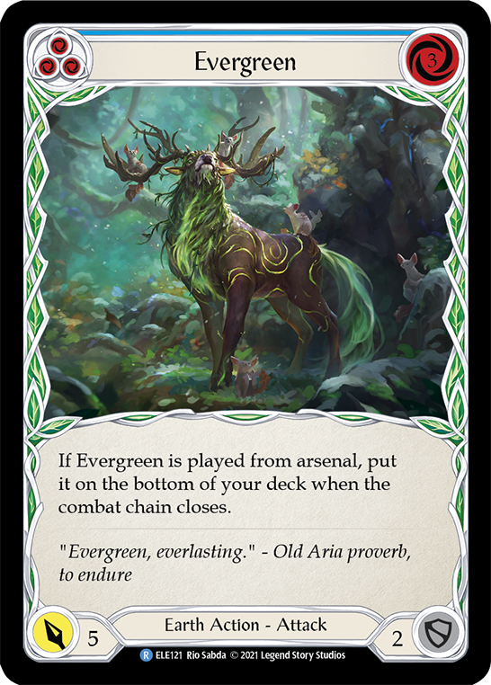 Evergreen (Blue) [ELE121] (Tales of Aria)  1st Edition Rainbow Foil | Pegasus Games WI
