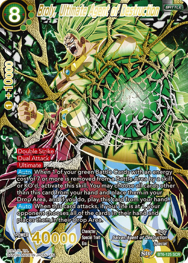 Broly, Ultimate Agent of Destruction (SCR) (BT6-125) [5th Anniversary Set] | Pegasus Games WI