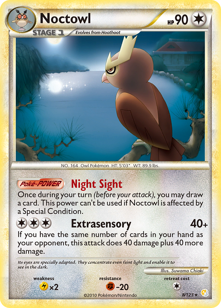 Noctowl (8/123) [HeartGold & SoulSilver: Base Set] | Pegasus Games WI