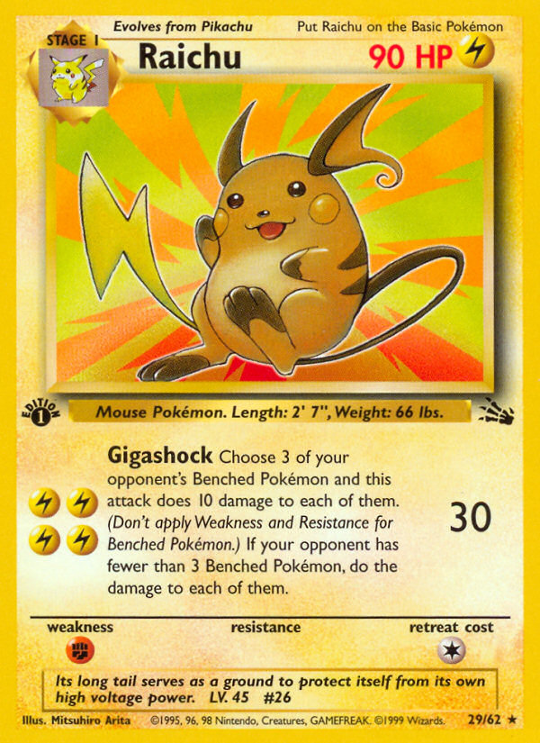 Raichu (29/62) [Fossil 1st Edition] | Pegasus Games WI